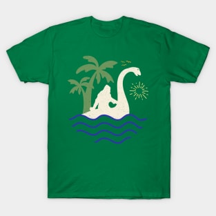 Bigfoot Riding Loch Ness Monster T-Shirt